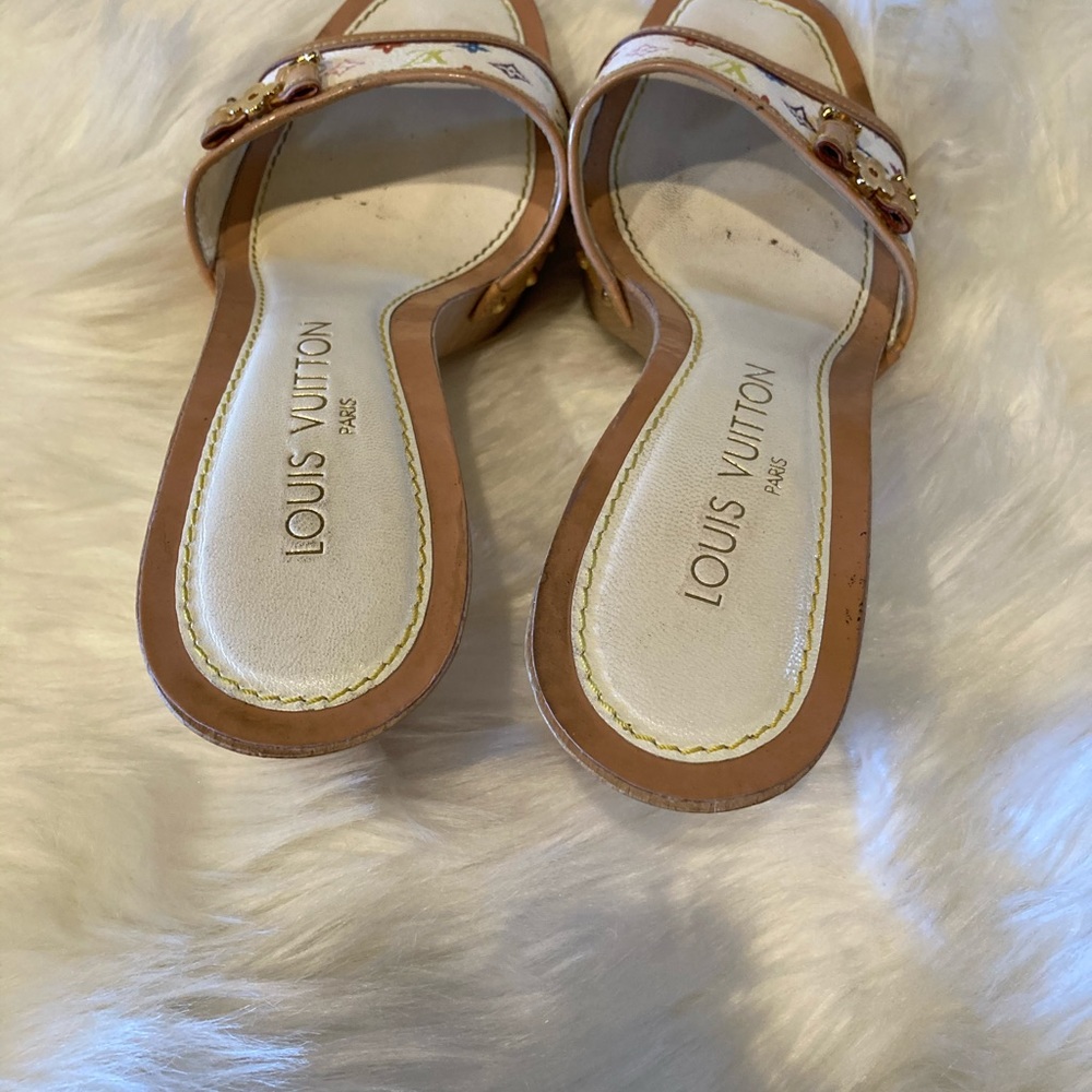Louis Vuitton Multi Color Heels Sandals Shoes 7.5 - Picture 9 of 12